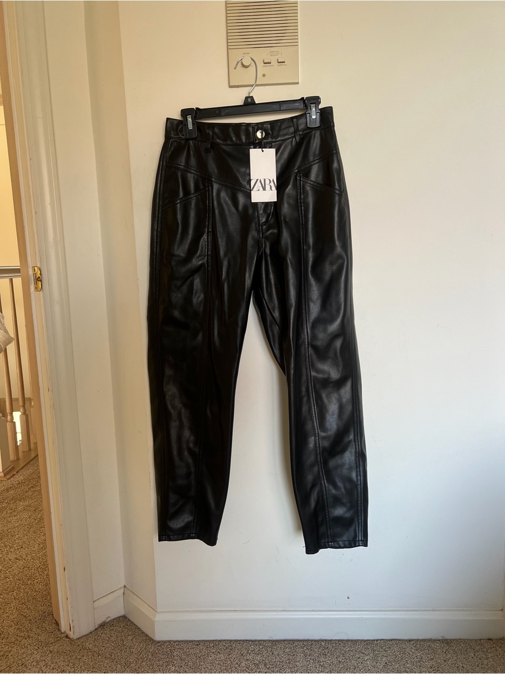 New Zara black faux leather pants